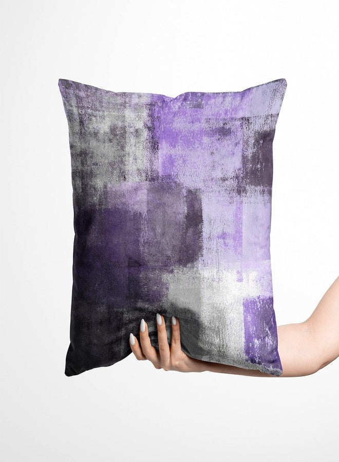 chiinvent Purple Velvet Abstract Pillow Covers Set of 2 Modern Accent Violet Gray Throw Pillow Cover Soft Elegant Decorative Couch Cushion Cover for Bed Living Room Outdoor Sofa Pillowcases 18x18 Inch - Image 4