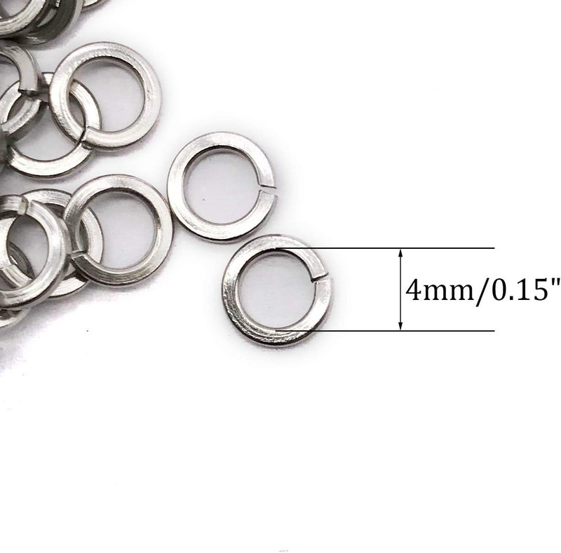 NACX M4 Split Lock Washer, 304 Stainless Steel Spring Lock Washer, 500Pcs - Image 2