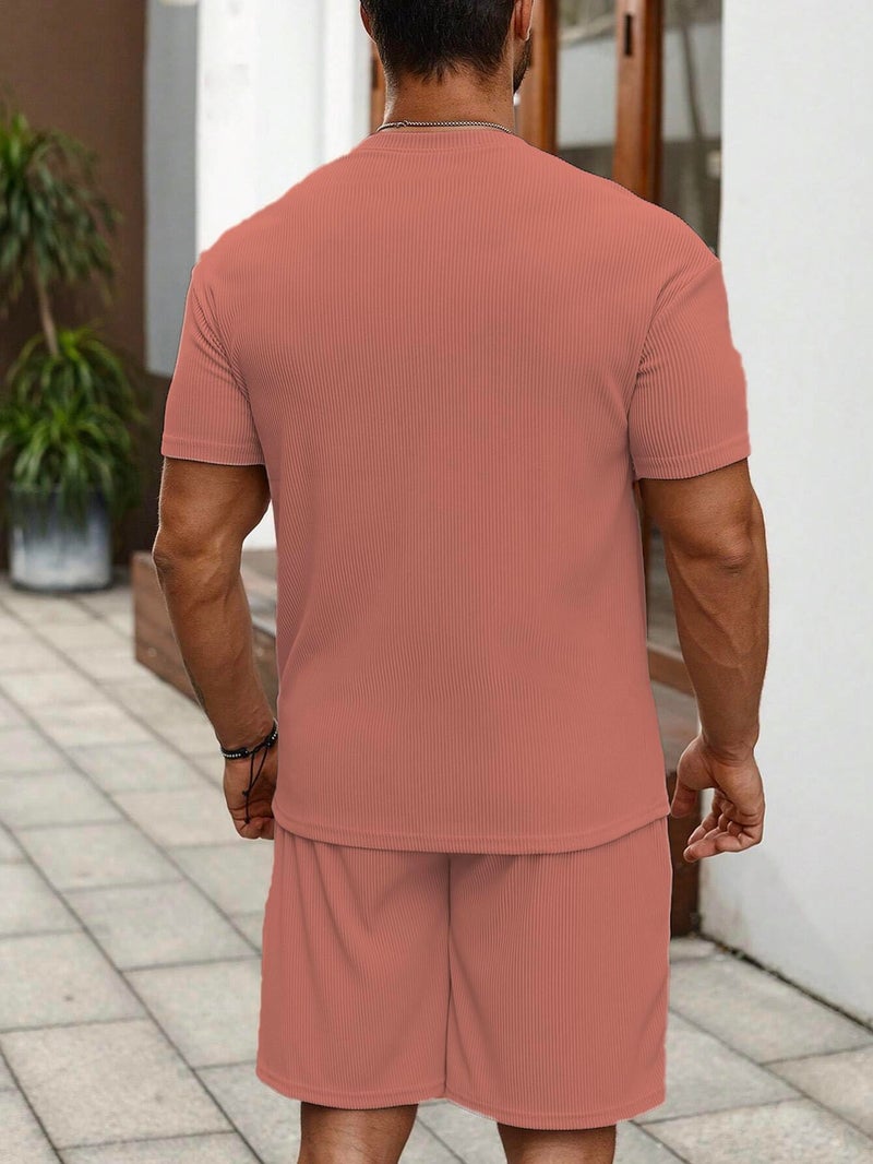 SMOWKLY Men's Premium Hosiery Cotton Blend Pyjama Set || Stylish Round Neck T-Shirt and Shorts || Casual Night Suit Wear Set for Man (1426_MTNS_BG_S) - Image 5