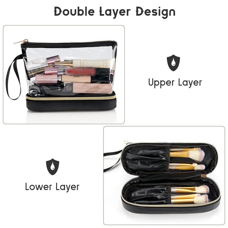 Ethereal Travel Makeup Bag, Clear Cosmetic Bag Make Up Organizer TSA Approved Toiletry Bag, Waterproof Pouch for Women Purse for Toiletries Accessories Brushes - Image 4