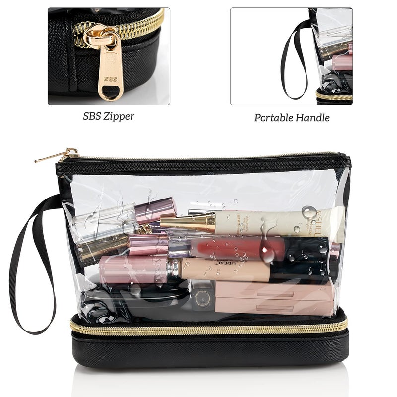 Ethereal Travel Makeup Bag, Clear Cosmetic Bag Make Up Organizer TSA Approved Toiletry Bag, Waterproof Pouch for Women Purse for Toiletries Accessories Brushes - Image 5