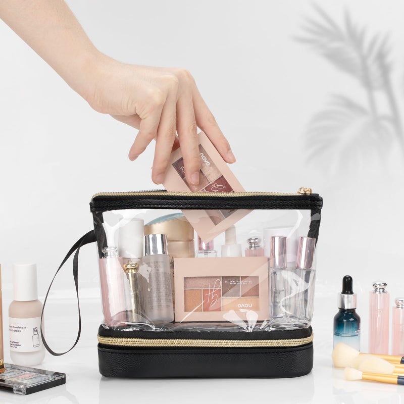 Ethereal Travel Makeup Bag, Clear Cosmetic Bag Make Up Organizer TSA Approved Toiletry Bag, Waterproof Pouch for Women Purse for Toiletries Accessories Brushes - Image 3