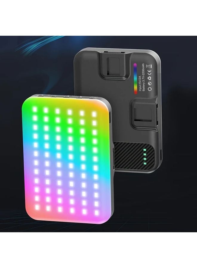 ضوء سيلفي قوس قزح الأسود 2200 مللي أمبير ساعة قابل لإعادة الشحن عبر USB 3 أوضاع للهاتف الكاميرا اللابتوب - Image 1