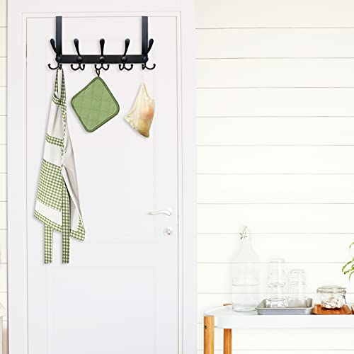 WEBI Over The Door Hooks,Over The Door Towel Rack,Door Hooks for Hanging,Door Coat Hanger Door Coat Rack for Towels,Clothes,Bathroom,Black - Image 3