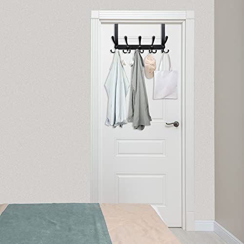 WEBI Over The Door Hooks,Over The Door Towel Rack,Door Hooks for Hanging,Door Coat Hanger Door Coat Rack for Towels,Clothes,Bathroom,Black - Image 4