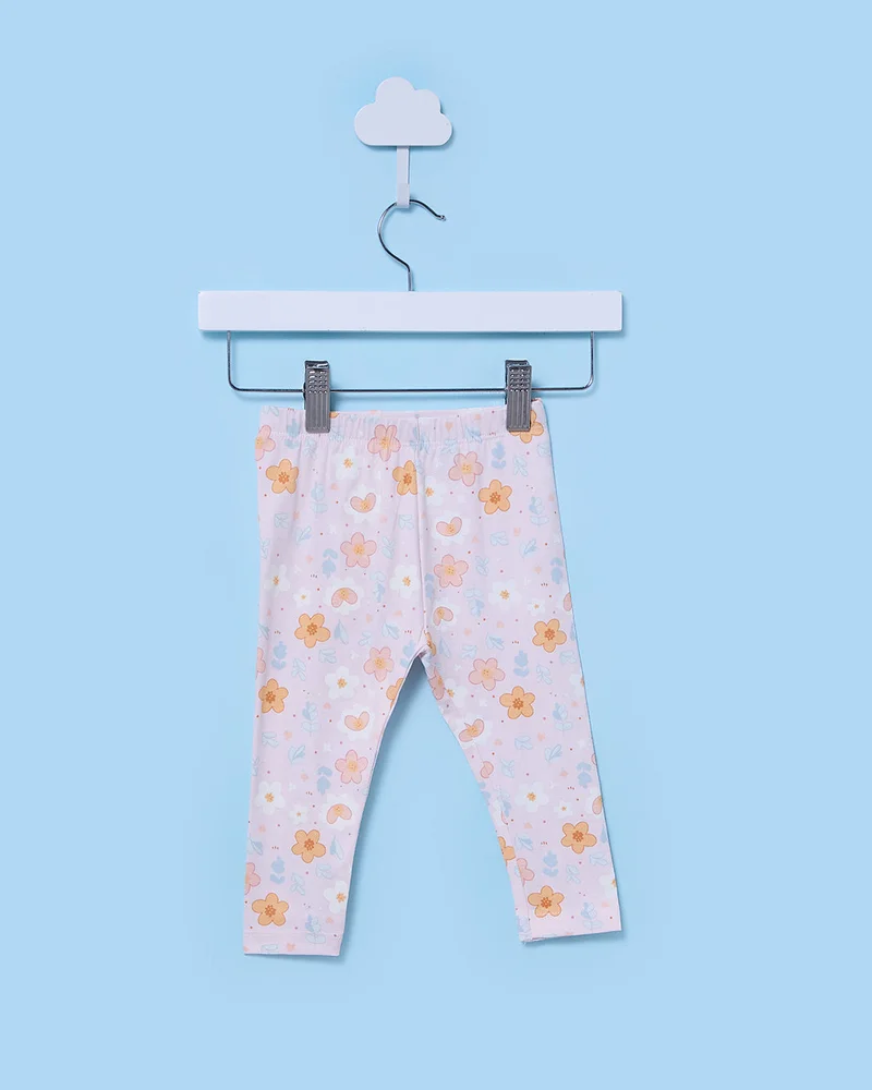 Redtag Infant Girls Pink Printed Leggings
