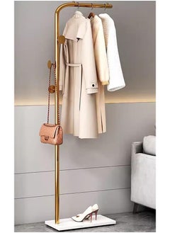 XiuWoo Metal coat rack with natural marble base durable and easy to clean freestanding suitable for porch living room bedroom office bathroom  - Image 1