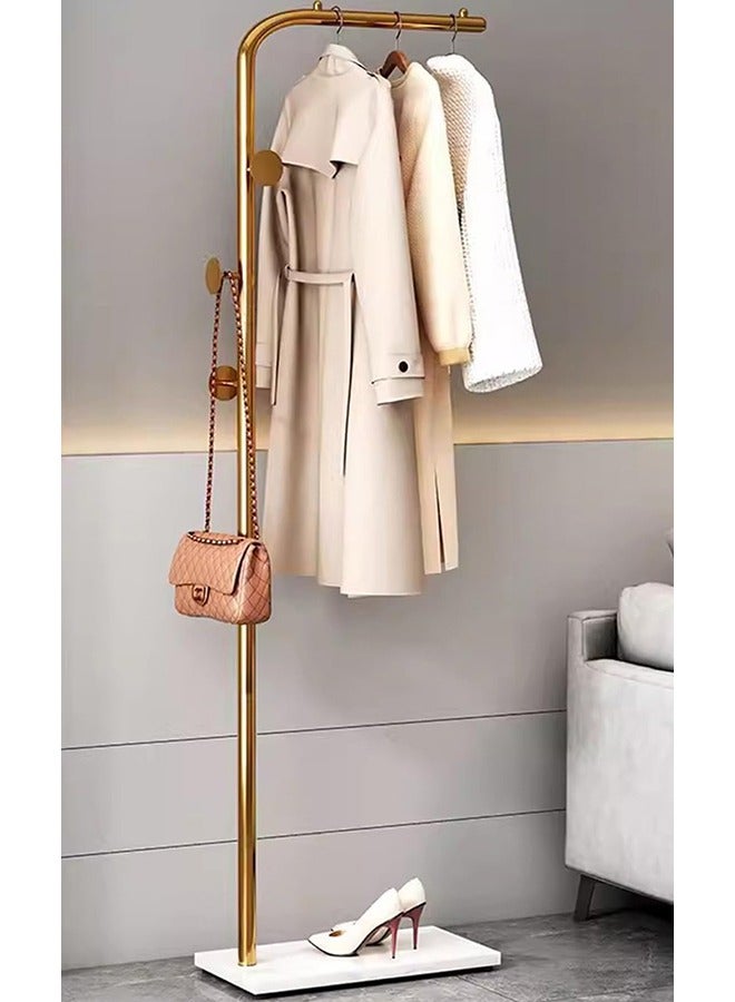 شو وو حامل معاطف معدني مع قاعدة من الرخام الطبيعي، متين وسهل التنظيف، قائم بذاته، مناسب للردهة، غرفة المعيشة، غرفة النوم، المكتب، والحمام. - Image 1