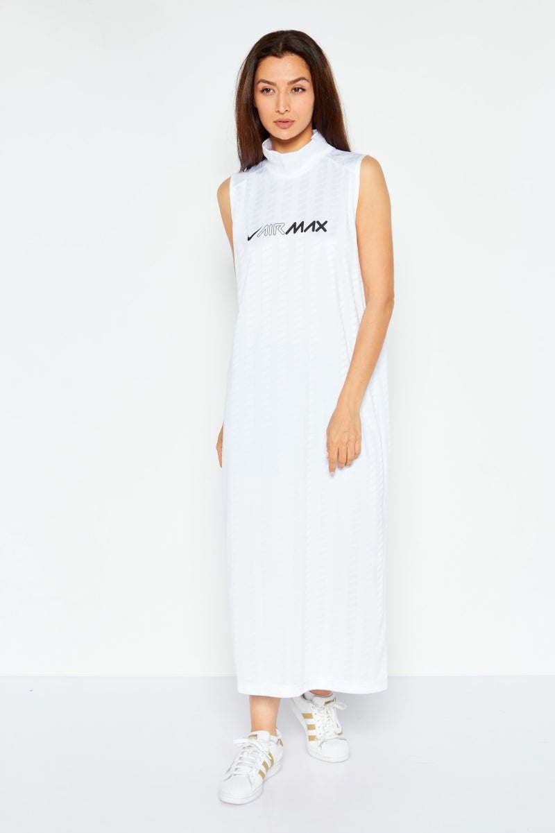 Nike Women Sportswear Fit Sleeveless Outdoor Dress, White/Black - Image 1