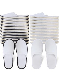 Yeios Hotel Spa Slippers Closed Toe Home Guest Slippers For Adult 20 Pairs For Men And Women White  - Image 1