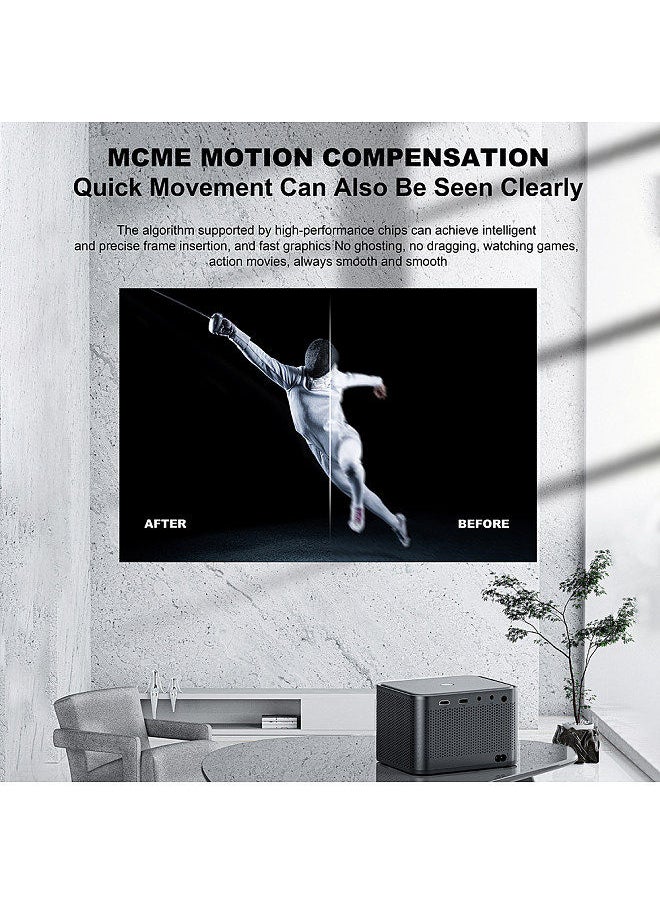 Generic - 4500 Lumens Smart Projector 230-Inch LCD Multimedia Movie Projector 2.4G+5G WiFi Built-in Speaker Low Noise Portable Home Theater Compatible with Smartphone TV Stick Laptop - Image 1