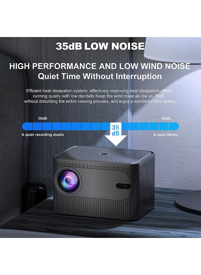 Generic - 4500 Lumens Smart Projector 230-Inch LCD Multimedia Movie Projector 2.4G+5G WiFi Built-in Speaker Low Noise Portable Home Theater Compatible with Smartphone TV Stick Laptop - Image 1