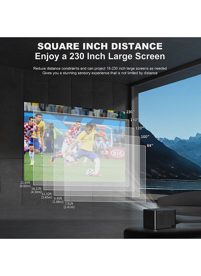 Generic - 4500 Lumens Smart Projector 230-Inch LCD Multimedia Movie Projector 2.4G+5G WiFi Built-in Speaker Low Noise Portable Home Theater Compatible with Smartphone TV Stick Laptop - Image 1