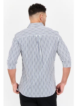SELECTED Men Regular Fit Stripe Three Quarter Sleeves Casual Shirt, Multicolor  - Image 2