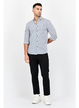 SELECTED Men Regular Fit Stripe Three Quarter Sleeves Casual Shirt, Multicolor  - Image 4