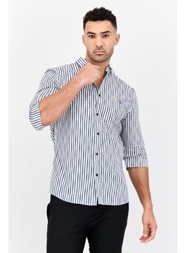 SELECTED Men Regular Fit Stripe Three Quarter Sleeves Casual Shirt, Multicolor  - Image 1