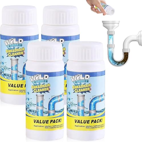 VOKSODHCK 4PCS Wild Tornado Pipe Dredge, Powerful Sink and Drain Cleaner Powder, Pipeline Dredging Agent for Kitchen & Bathroom Portable Powder Cleaning Tool - Image 1