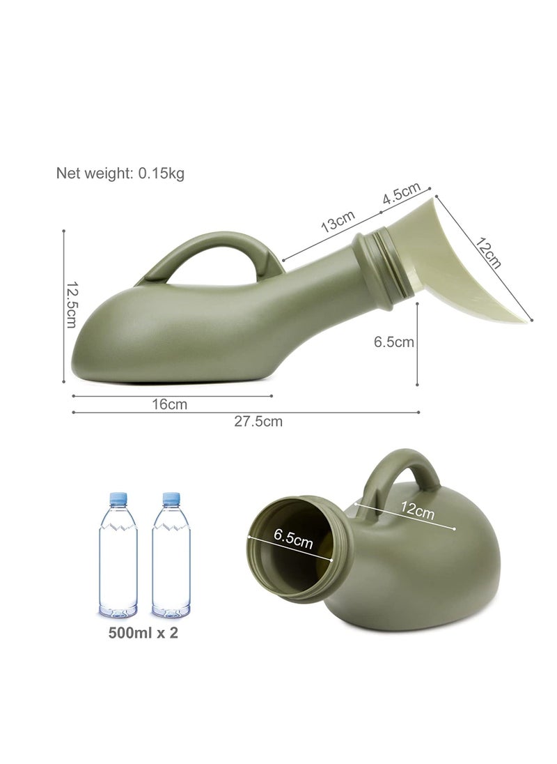 Y&D - Urine Bottle Spill Proof Unisex Portable Women Mens Urinals Screw Top Lid Pee Female Funnel Bottles Container Plastic Bed Pan Car Travel Toilet 1000ml Adult Kids Potty Night Wee Pot WC for Male - Image 1