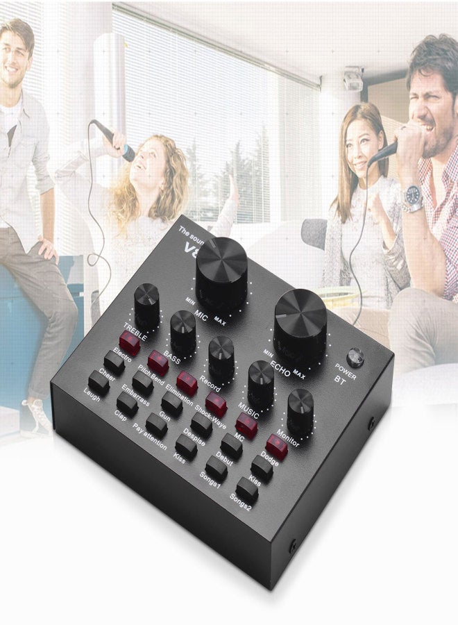 External Audio Mixing Sound Card USB Audio Interface BT Connection with Multiple Sound Effects Built-in Rechargeable Battery for Singing Shouting Live Streaming Chating Music Recording  - Image 2