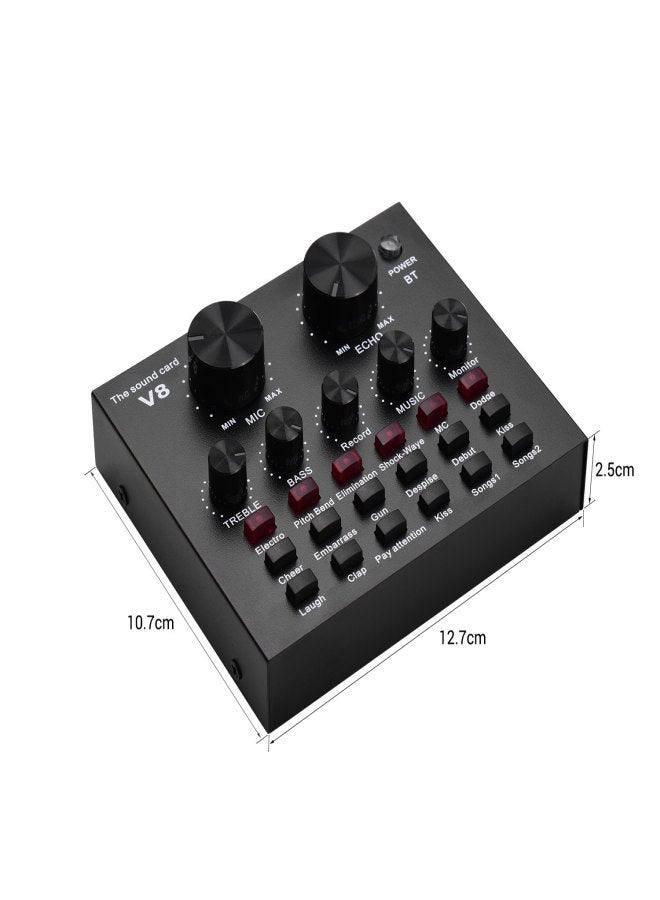 External Audio Mixing Sound Card USB Audio Interface BT Connection with Multiple Sound Effects Built-in Rechargeable Battery for Singing Shouting Live Streaming Chating Music Recording  - Image 3