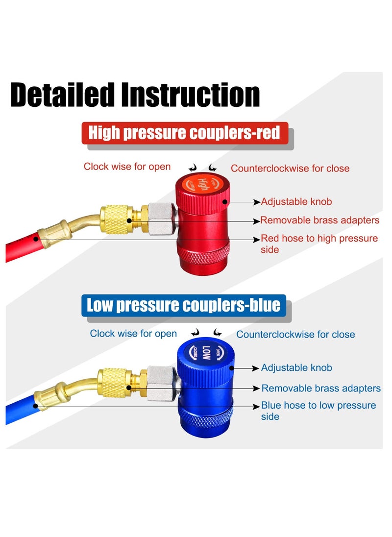 Quick Coupler Adapter Fittings R1234yf High Side And Low Side For Air Conditioning Evacuation - Image 5