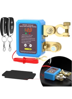 240A 12V Remote Battery Disconnect Switch with LED Voltage Display, Automatic Power Shut-Off Anti-Theft Kill Switch for Car, Truck, Boat