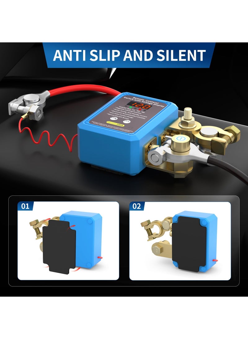 SYOSI - 240A 12V Remote Battery Disconnect Switch with LED Voltage Display, Automatic Power Shut-Off Anti-Theft Kill Switch for Car, Truck, Boat - Image 1