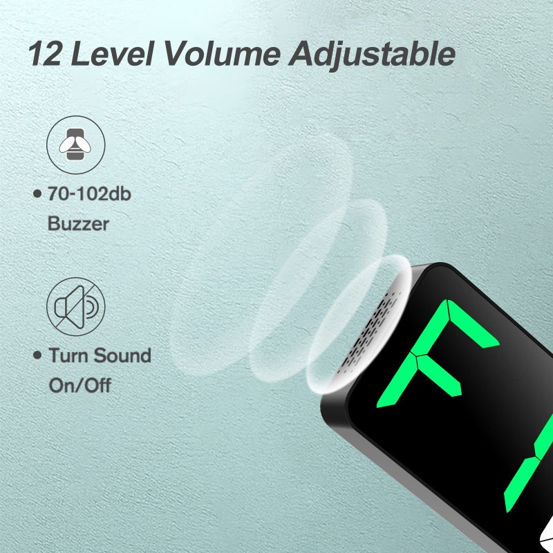 ANJANK Gym Timer 15" Large LED Display Wall Clock | Interval Workout | Countdown & Up | Stopwatch | 12 Adjustable Volume | 3 Installation Ways | Digital Timer for Fitness Home Garage Gym and Outdoor Sport - Image 4