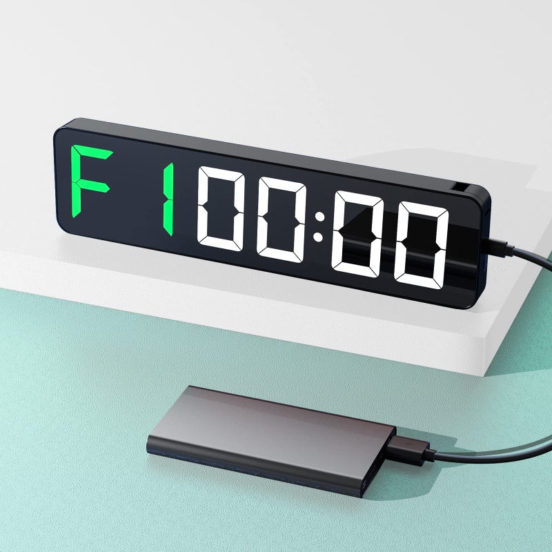 ANJANK Gym Timer 15" Large LED Display Wall Clock | Interval Workout | Countdown & Up | Stopwatch | 12 Adjustable Volume | 3 Installation Ways | Digital Timer for Fitness Home Garage Gym and Outdoor Sport - Image 5