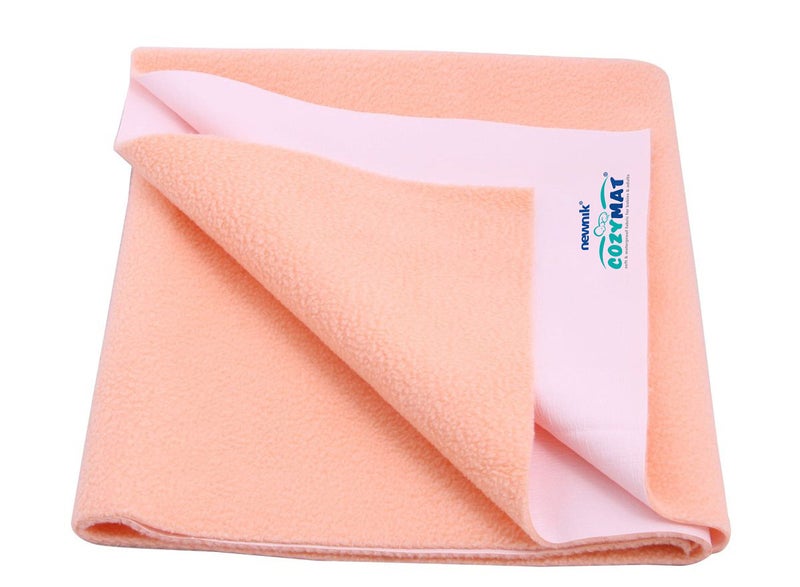 Newnik Baby Mat Waterproof Dry Sheet/Reusable Absorbent Sheets/Underpads (Size: 200cm X 260cm) Peach, Double Bed - Image 1
