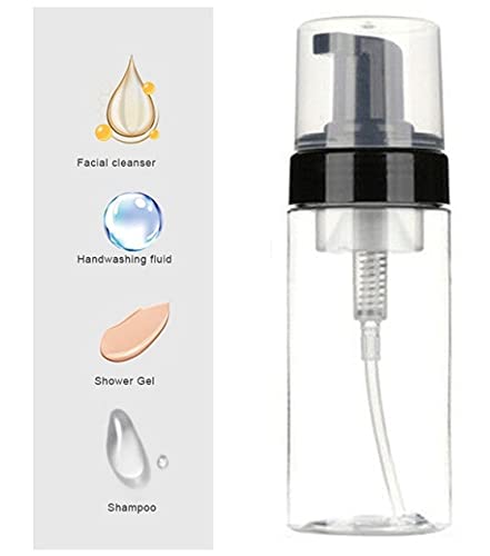 Pharcos Foaming Dispenser Bottle, Refillable Empty Pump Container for Liquid Soap, Face Wash, Shower Gel, Shampoo | BPA & Leak Free, Travel-Friendly - 150 ml (Transparent & Black, Pack of 1) - Image 2
