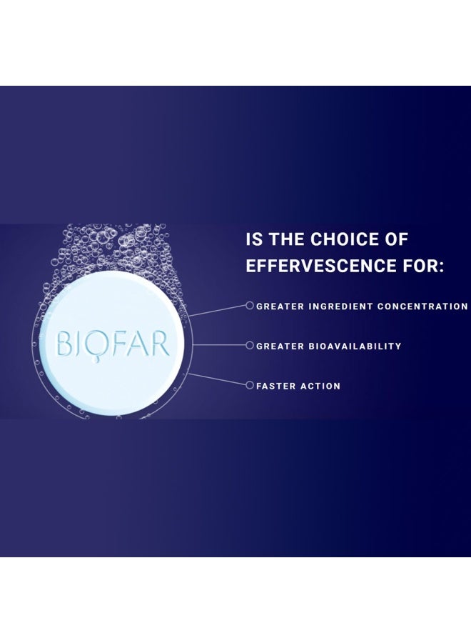 Biofar فيتامين سي الحيوي 1000 ملغ أقراص فوارة للطاقة والمناعة، بنكهة الحمضيات، عبوة من 20 حبة - Image 3