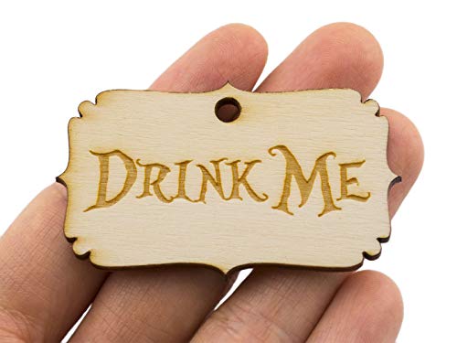 Summer-Ray.com Summer-Ray 50pcs Alice in The Wonderland Wooden Party Favor Tags (Drink Me) - Image 2