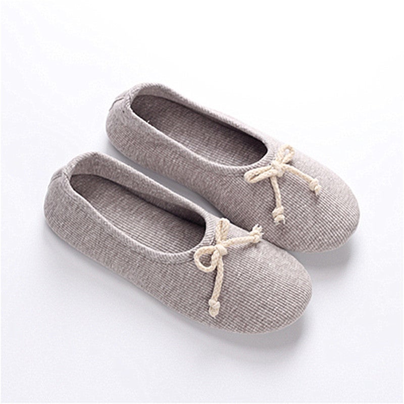 Summer Maternity Shoes Breathable Cotton Slippers Gray peach heart  - Image 3
