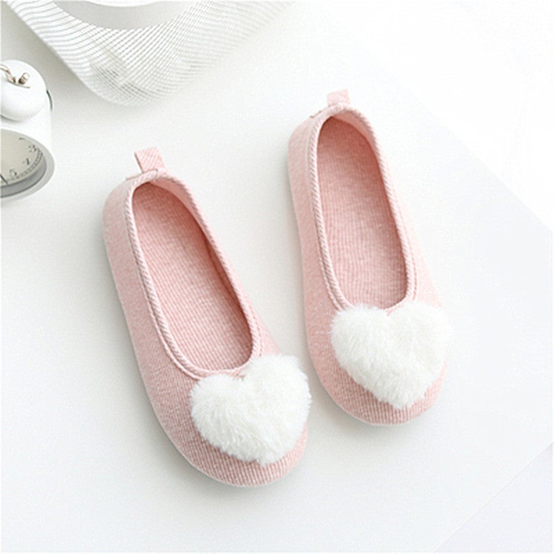 Summer Maternity Shoes Breathable Cotton Slippers Gray peach heart  - Image 2