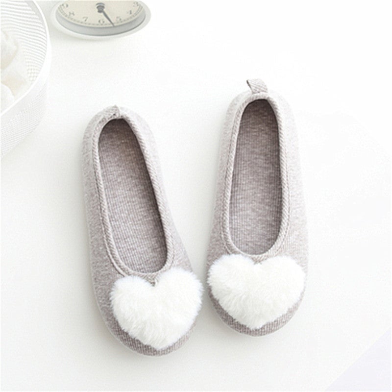 Summer Maternity Shoes Breathable Cotton Slippers Gray peach heart  - Image 1