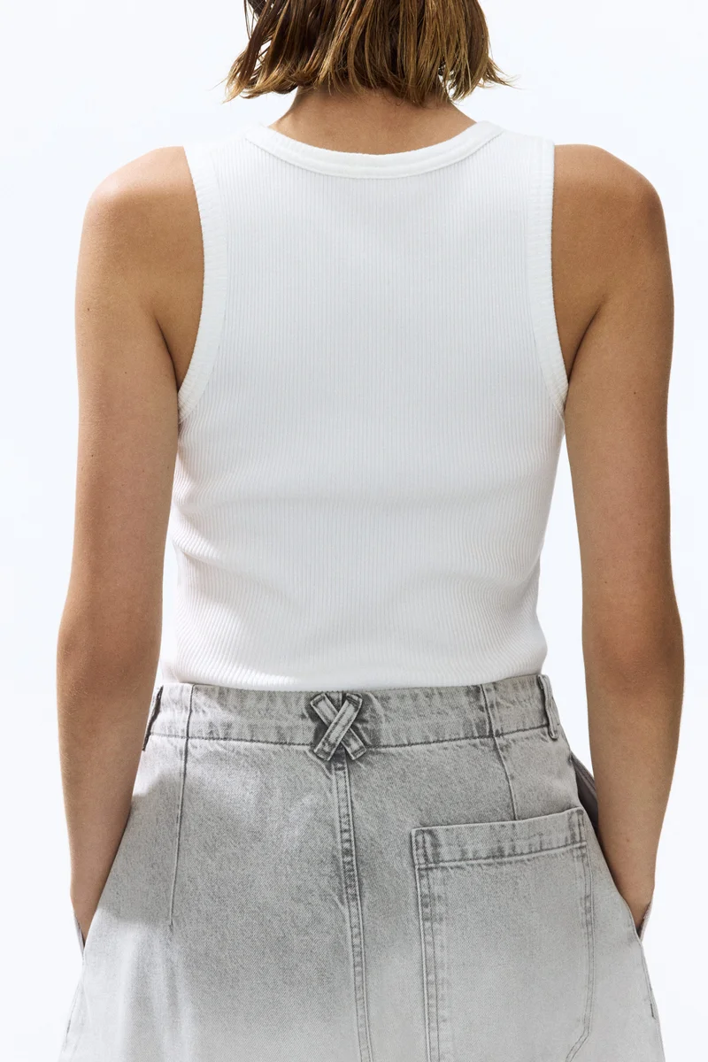 H&M  Barrel Regular Waist Ankle Jeans for Women | Best Price UAE