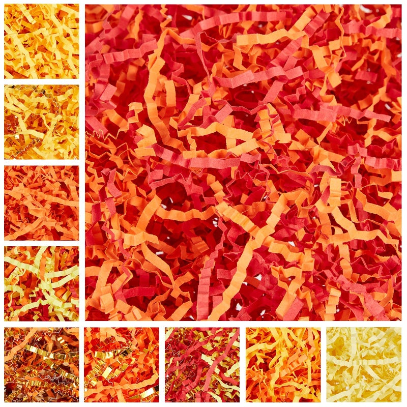 Zonon 10 Pack 300g Crinkle Cut Paper Shred Filler for Packing and Empty Basket Filler  Raffia Tissue Paper Stuffers Gift Boxes for Wrapping Party Supplies(Autumn Color) - Image 1
