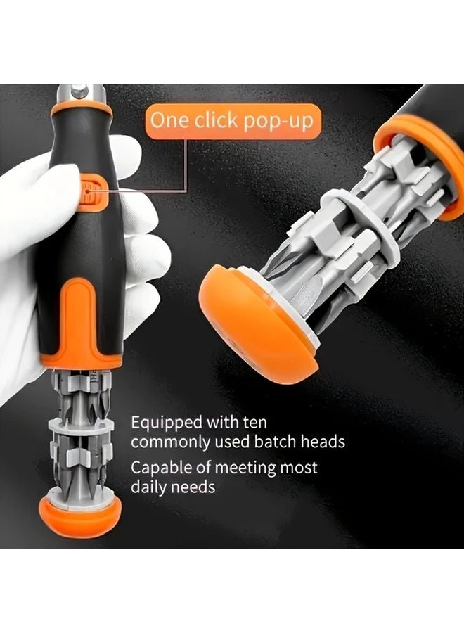 Allen Wrench Set Multi Angle Ratchet Screwdriver With Tapered Hex Ten Head Drill Bits - Image 2