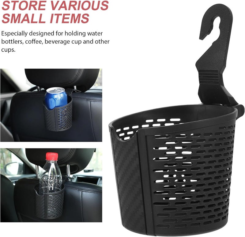 Car Headrest Beverage Cup Holder Multifunctional Black Car Seat Water Cup Organizer Hanging Drink Bottle Holder for Backseat Use - Image 3
