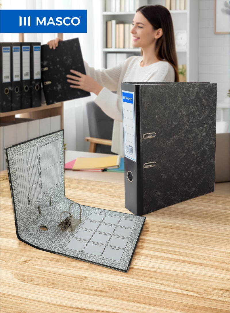 ماسكو ملف علبة رافعة A4 أسود سعة 8 سم – كرتون 30 قطعة - Image 4