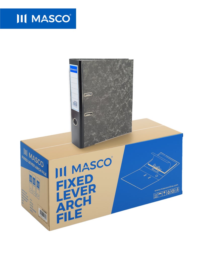ماسكو ملف علبة رافعة A4 أسود سعة 8 سم – كرتون 30 قطعة - Image 1