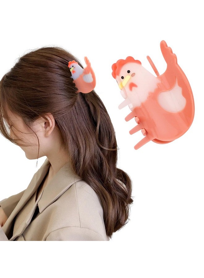 هابدو مشبك شعر دجاج من هابدو، مشبك شعر على شكل مخلب حيوان مزرعة لطيف للنساء والفتيات، إكسسوارات شعر أسيتات مضحكة من الريف الغربي كهدية - Image 1