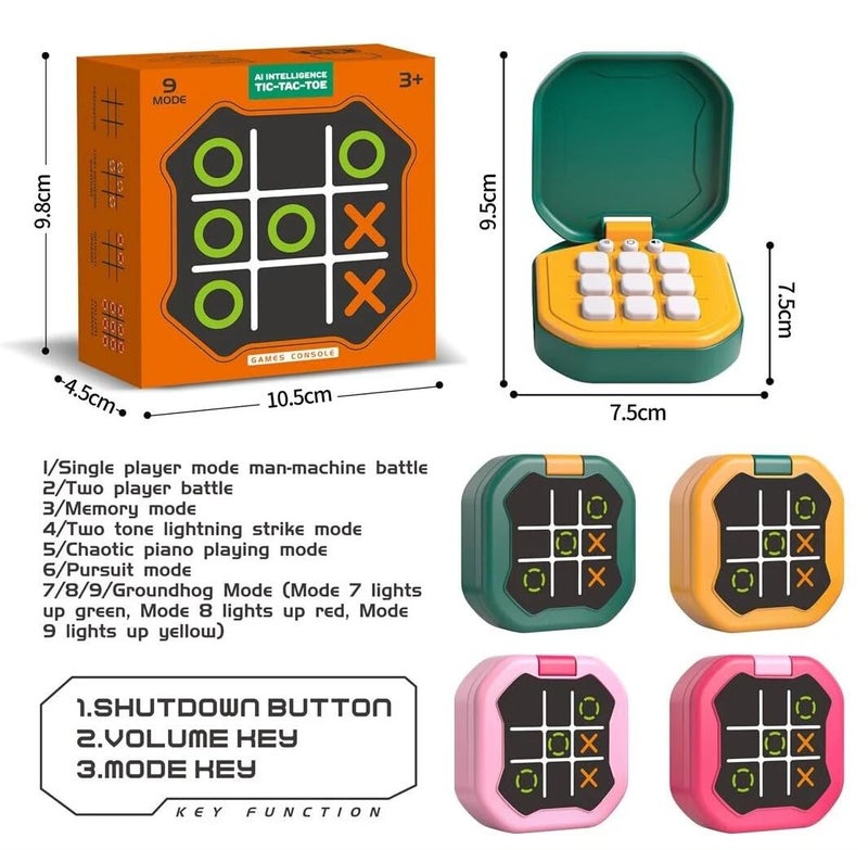 ADKD AI Intelligence Tic Tac Toe Handheld Game Console for Kids - 9 Mode, Portable Smart Puzzle Memory Training Toy (Multicolor) - Image 3