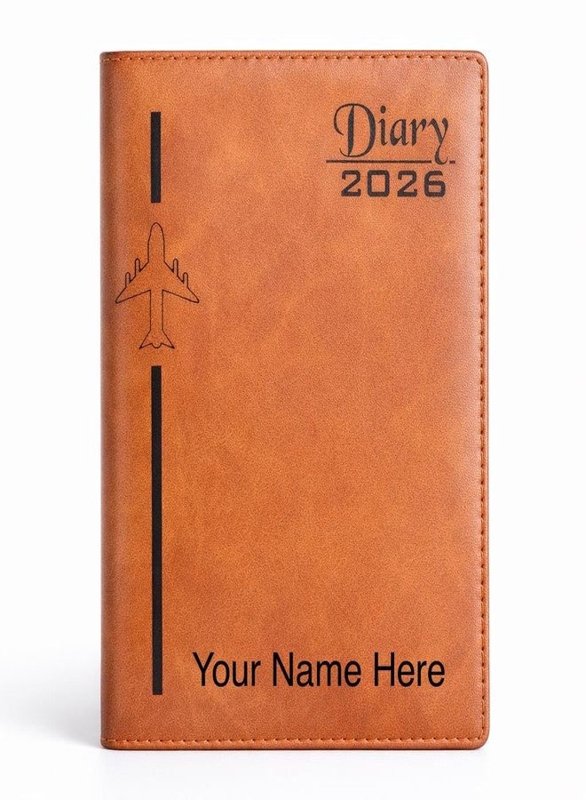 FLYSPACE 2026 New Year Diary | A5 Size | 365 Pages | PU Leather Hardbound | Elegant Golden Brown | Daily Planner - Image 1