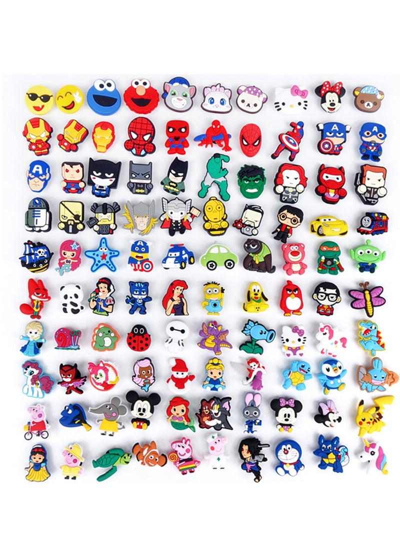 KASTWAVE Shoe Decoration Charms, Shoe Charms Crocs, 100 PCS Mixed PVC Shoe Charms for Shoes Silicone Wristbands, Hole Hole Shoes Buckle, Party Gift for Kids and Teens Girls - Image 3
