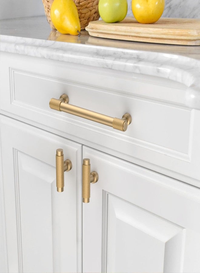 Coinkoly 10 Pack 5"(128mm) Champagne Bronze Cabinet Pulls Knurled Kitchen Cabinet Handles Champagne Gold Drawer Pulls Cupboard Hardware for Cabinets CK0028 - Image 2