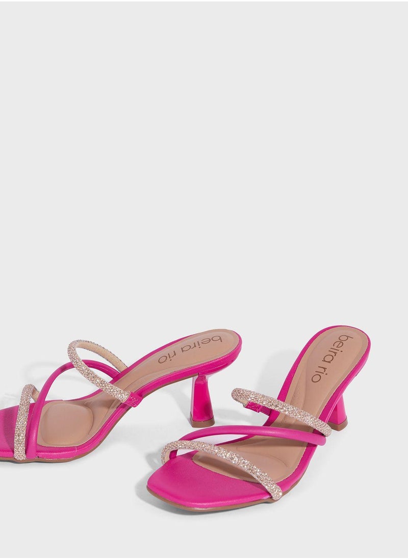 Beira Rio Juliette Multi Strap Mid Heel Sandals  - Image 4