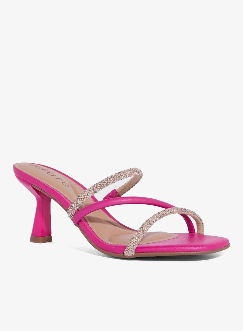 Beira Rio Magenta Block Heel Sandals for Women – Stylish Ladies Heels Sandals for Everyday Wear for Women | Best Price UAE