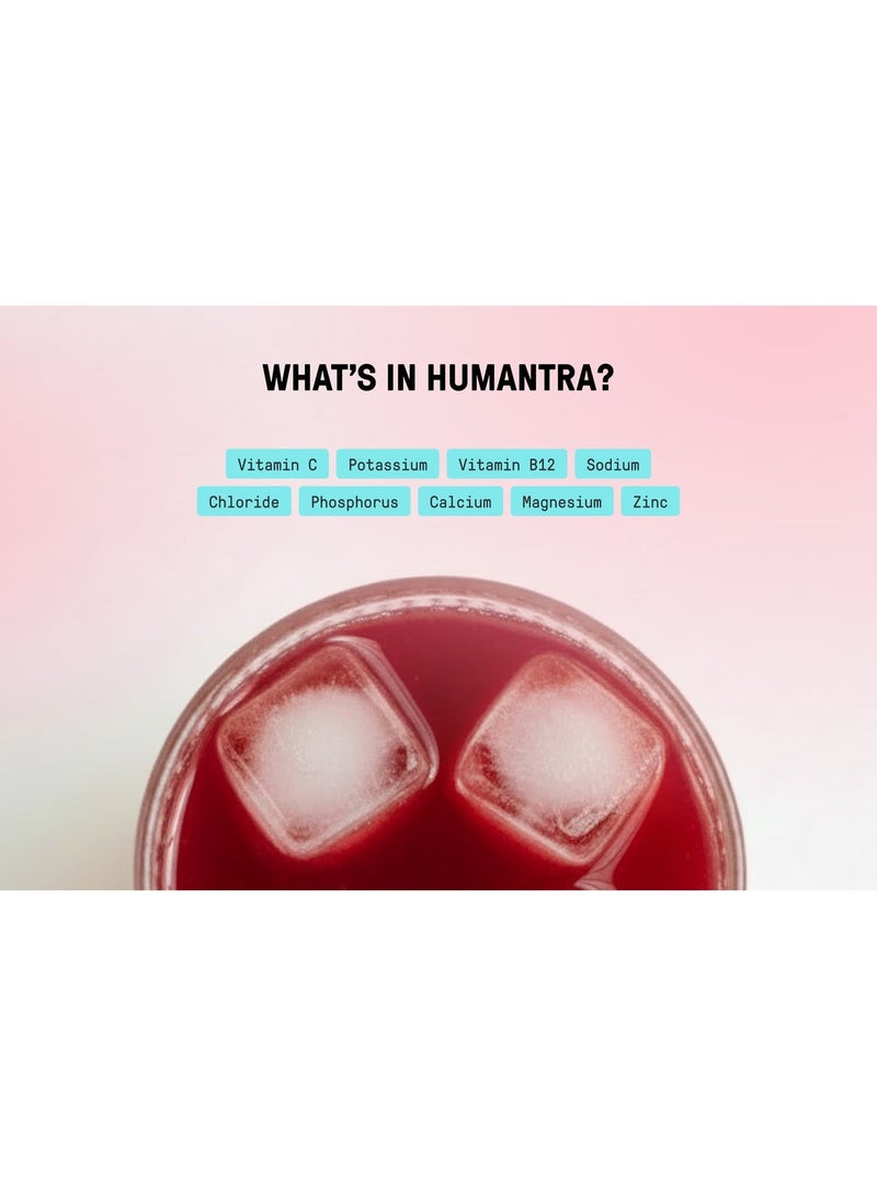 Humantra Electrolyte Hydration Drink Powder Black Cherry Flavor 20 Sachets | Sugar Free Vegan Electrolyte Supplement with Vitamin C B12 Zinc | Caffeine Free Hydration Mix - Image 4
